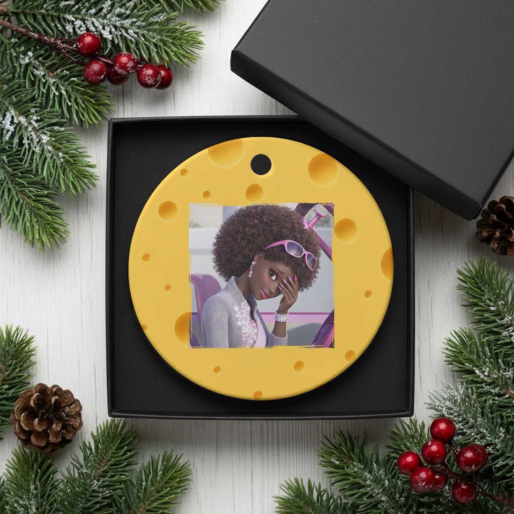 Disgusted Black Doll Meme Ceramic Ornament Funny Sassy Reaction Afro Girl With Attitude