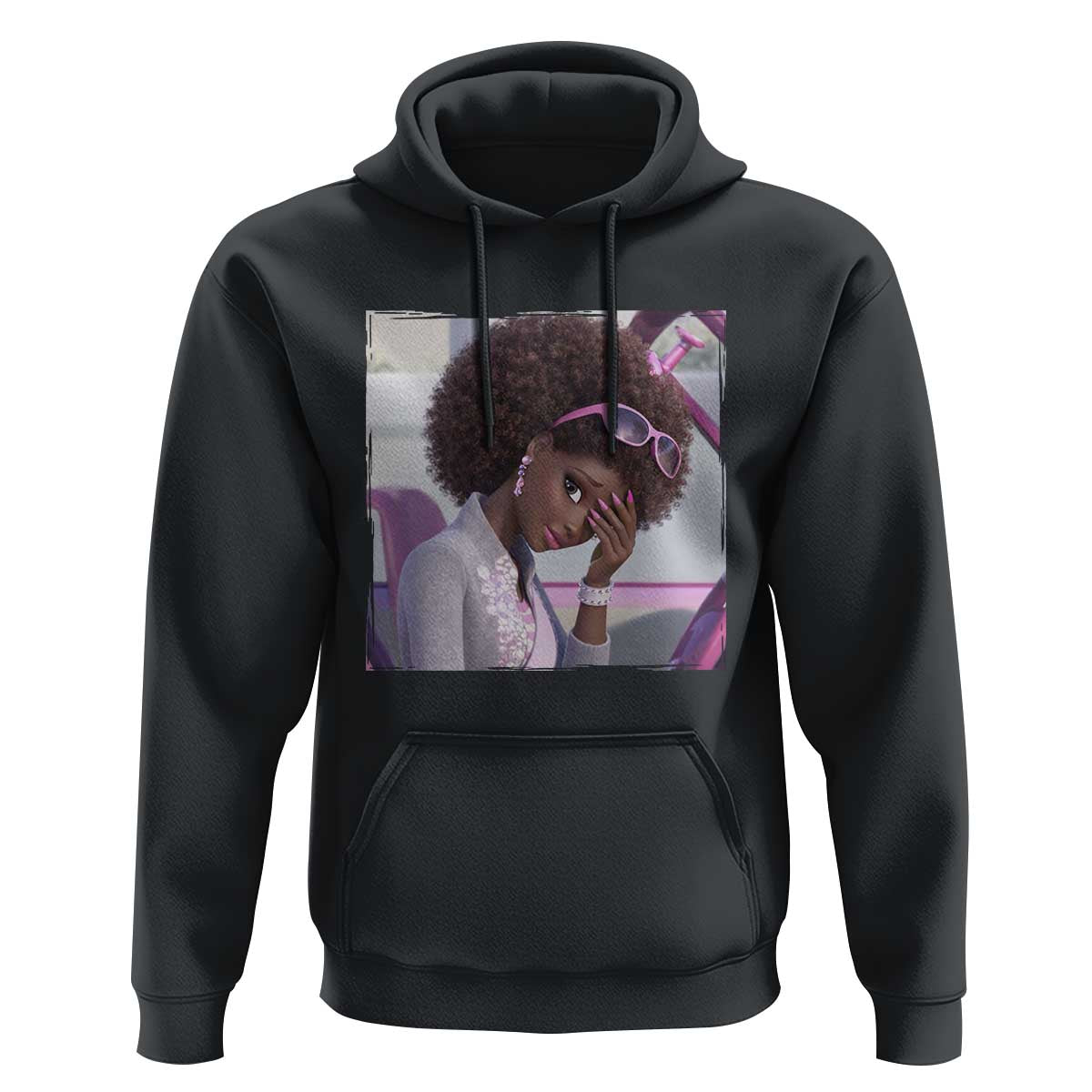Disgusted Black Doll Meme Hoodie Funny Sassy Reaction Afro Girl With Attitude