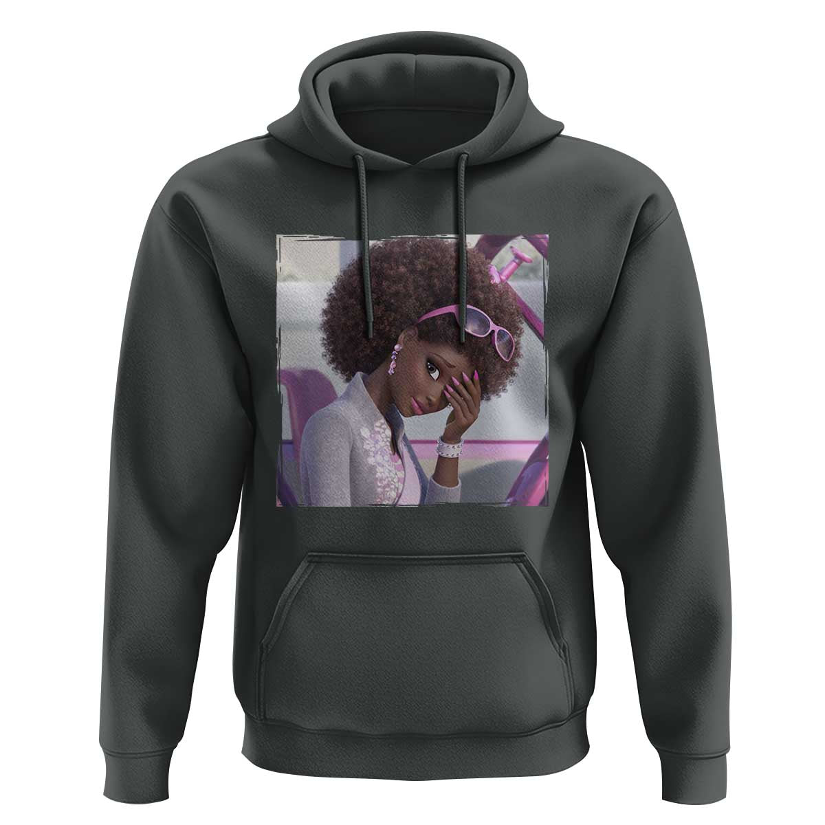 Disgusted Black Doll Meme Hoodie Funny Sassy Reaction Afro Girl With Attitude