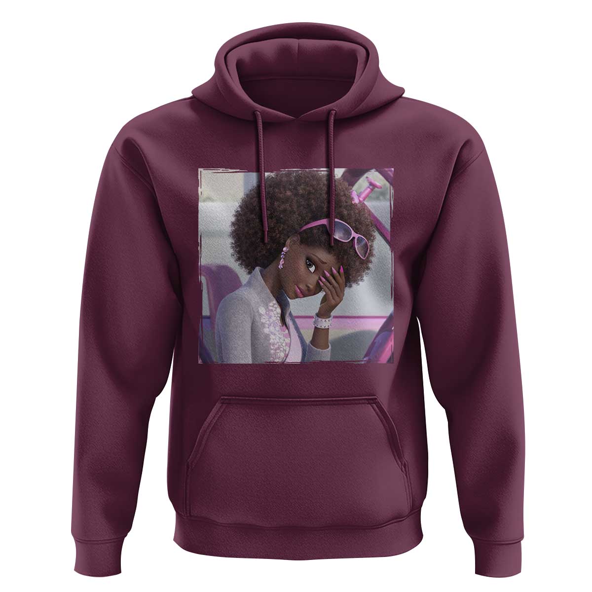Disgusted Black Doll Meme Hoodie Funny Sassy Reaction Afro Girl With Attitude