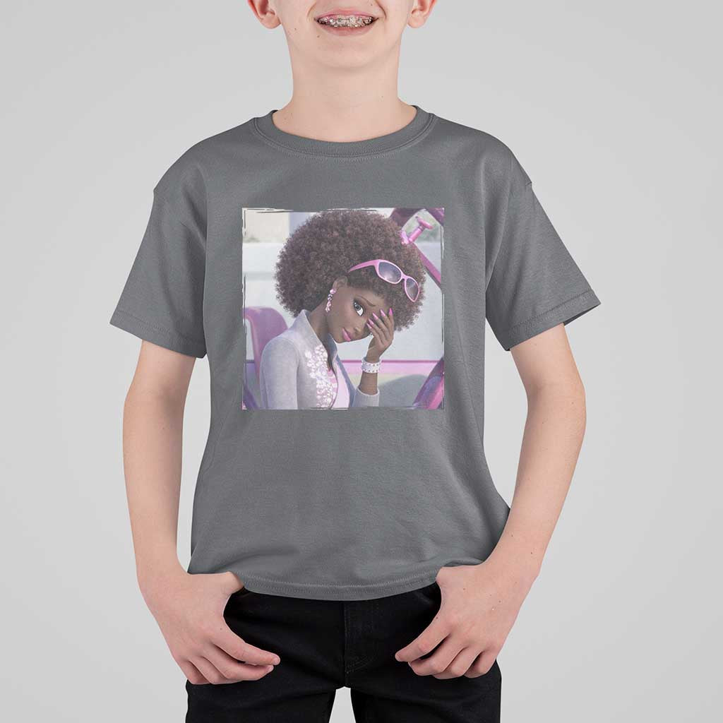 Disgusted Black Doll Meme T Shirt For Kid Funny Sassy Reaction Afro Girl With Attitude