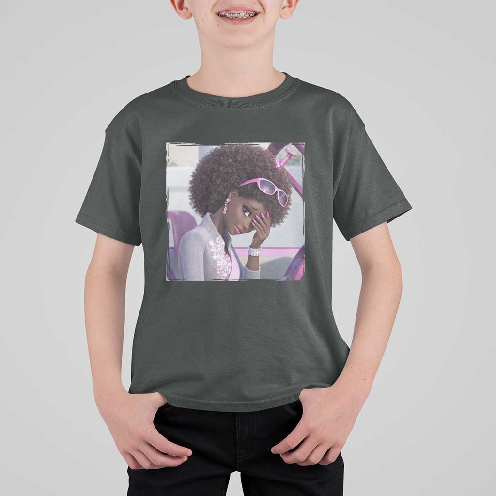 Disgusted Black Doll Meme T Shirt For Kid Funny Sassy Reaction Afro Girl With Attitude