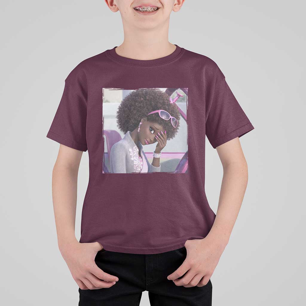 Disgusted Black Doll Meme T Shirt For Kid Funny Sassy Reaction Afro Girl With Attitude