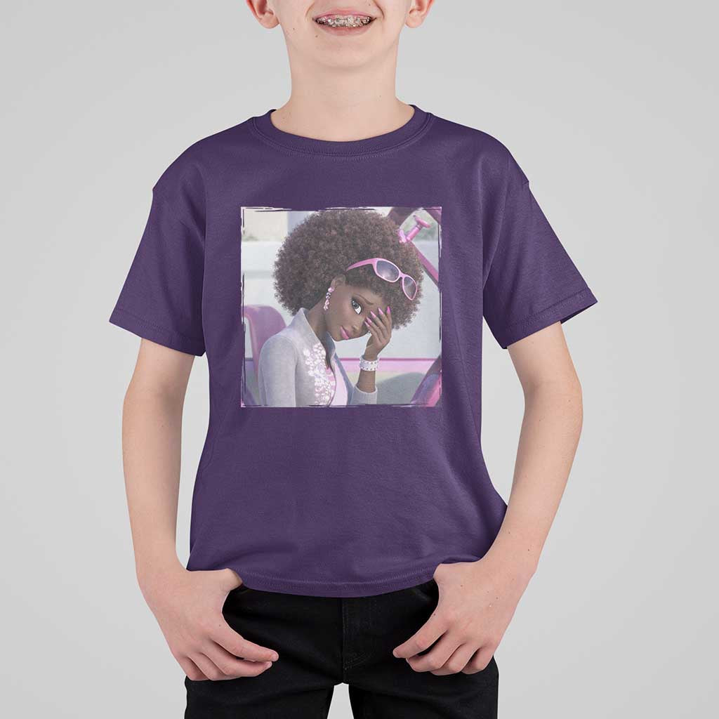 Disgusted Black Doll Meme T Shirt For Kid Funny Sassy Reaction Afro Girl With Attitude