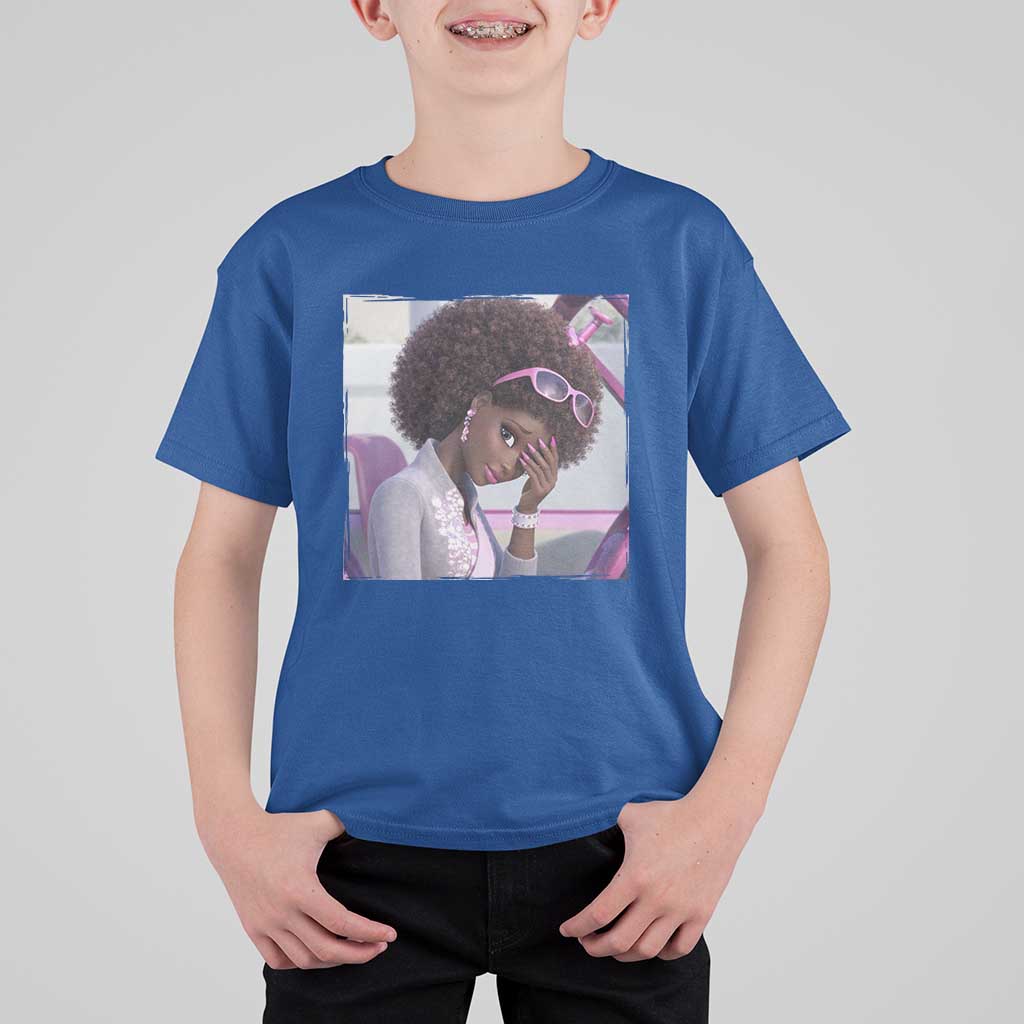 Disgusted Black Doll Meme T Shirt For Kid Funny Sassy Reaction Afro Girl With Attitude