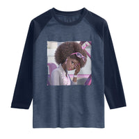 Disgusted Black Doll Meme Raglan Shirt Funny Sassy Reaction Afro Girl With Attitude