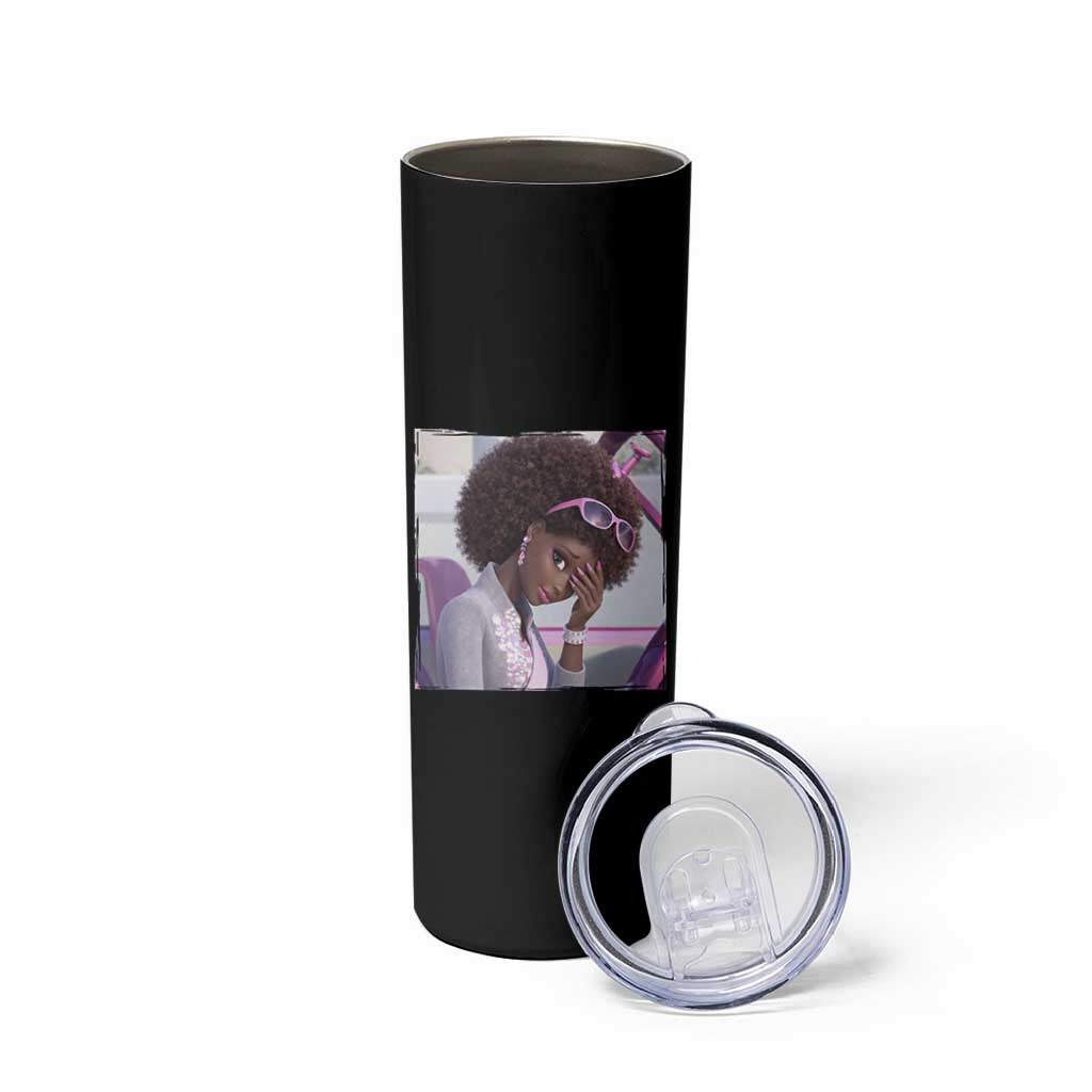 Disgusted Black Doll Meme Skinny Tumbler Funny Sassy Reaction Afro Girl With Attitude