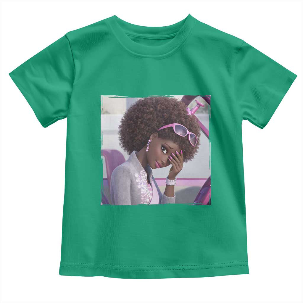 Disgusted Black Doll Meme Toddler T Shirt Funny Sassy Reaction Afro Girl With Attitude
