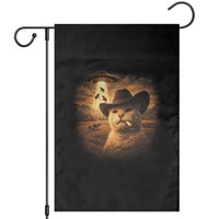 Funny Cowboy Cat UFO Garden Flag Retro Western Rodeo Meme Cats Lover Gift