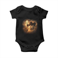 Funny Cowboy Cat UFO Baby Onesie Retro Western Rodeo Meme Cats Lover Gift