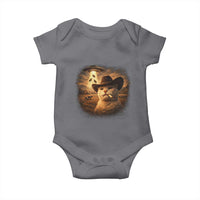 Funny Cowboy Cat UFO Baby Onesie Retro Western Rodeo Meme Cats Lover Gift