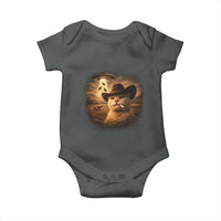 Funny Cowboy Cat UFO Baby Onesie Retro Western Rodeo Meme Cats Lover Gift