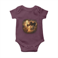 Funny Cowboy Cat UFO Baby Onesie Retro Western Rodeo Meme Cats Lover Gift
