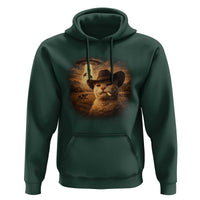 Funny Cowboy Cat UFO Hoodie Retro Western Rodeo Meme Cats Lover Gift