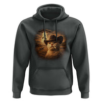 Funny Cowboy Cat UFO Hoodie Retro Western Rodeo Meme Cats Lover Gift
