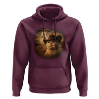 Funny Cowboy Cat UFO Hoodie Retro Western Rodeo Meme Cats Lover Gift