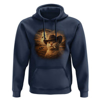 Funny Cowboy Cat UFO Hoodie Retro Western Rodeo Meme Cats Lover Gift