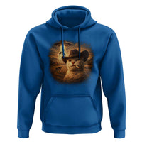 Funny Cowboy Cat UFO Hoodie Retro Western Rodeo Meme Cats Lover Gift