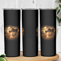 Funny Cowboy Cat UFO Skinny Tumbler Retro Western Rodeo Meme Cats Lover Gift