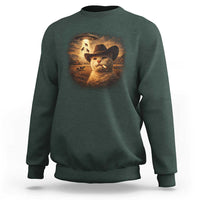Funny Cowboy Cat UFO Sweatshirt Retro Western Rodeo Meme Cats Lover Gift