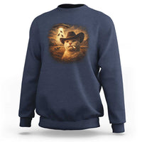 Funny Cowboy Cat UFO Sweatshirt Retro Western Rodeo Meme Cats Lover Gift