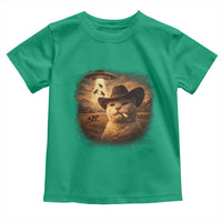 Funny Cowboy Cat UFO Toddler T Shirt Retro Western Rodeo Meme Cats Lover Gift