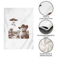 UFO Cowboy Cat Garden Flag Vintage Graphic Retro Western Rodeo