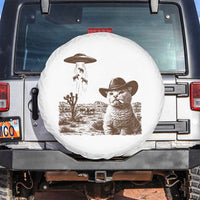 UFO Cowboy Cat Spare Tire Cover Vintage Graphic Retro Western Rodeo