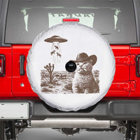 UFO Cowboy Cat Spare Tire Cover Vintage Graphic Retro Western Rodeo