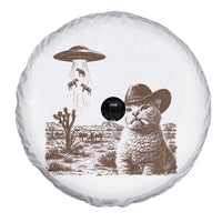 UFO Cowboy Cat Spare Tire Cover Vintage Graphic Retro Western Rodeo
