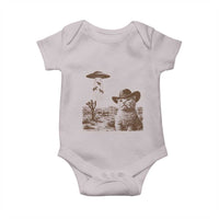 UFO Cowboy Cat Baby Onesie Vintage Graphic Retro Western Rodeo
