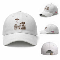 UFO Cowboy Cat Baseball Cap Vintage Graphic Retro Western Rodeo