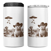 UFO Cowboy Cat 4 in 1 Can Cooler Tumbler Vintage Graphic Retro Western Rodeo