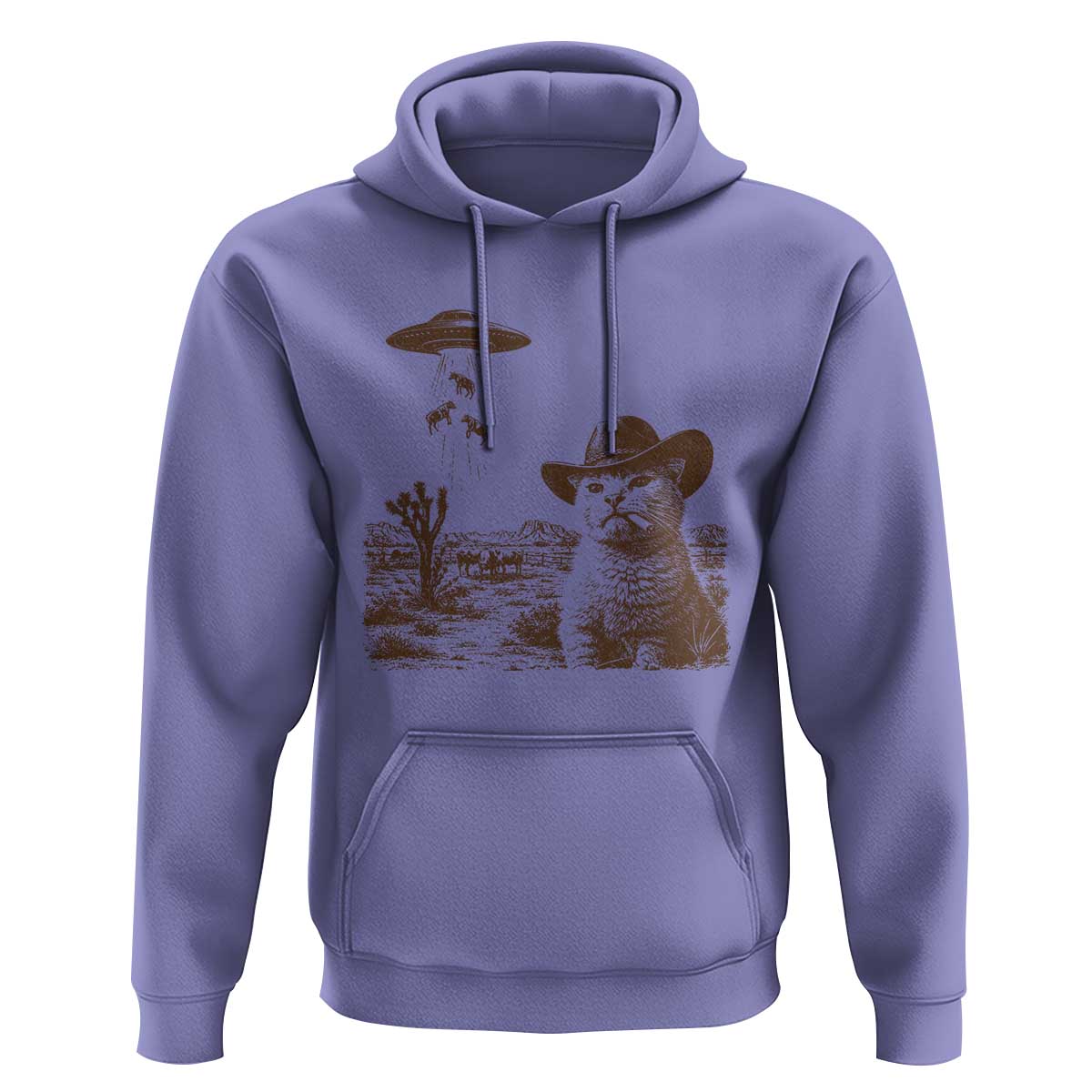 UFO Cowboy Cat Hoodie Vintage Graphic Retro Western Rodeo