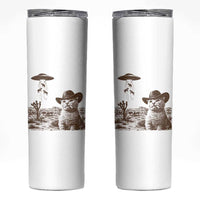 UFO Cowboy Cat Skinny Tumbler Vintage Graphic Retro Western Rodeo