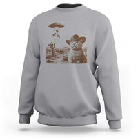 UFO Cowboy Cat Sweatshirt Vintage Graphic Retro Western Rodeo