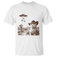 UFO Cowboy Cat T Shirt Vintage Graphic Retro Western Rodeo