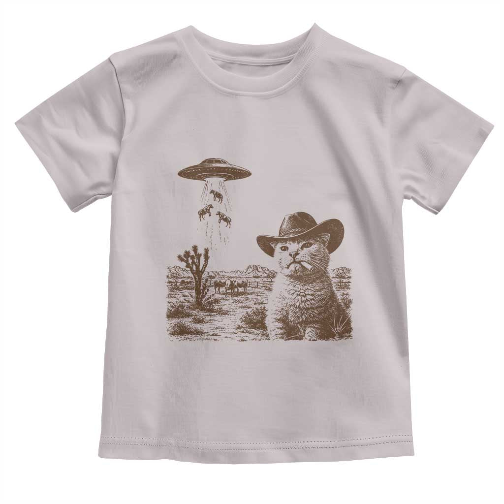 UFO Cowboy Cat Toddler T Shirt Vintage Graphic Retro Western Rodeo