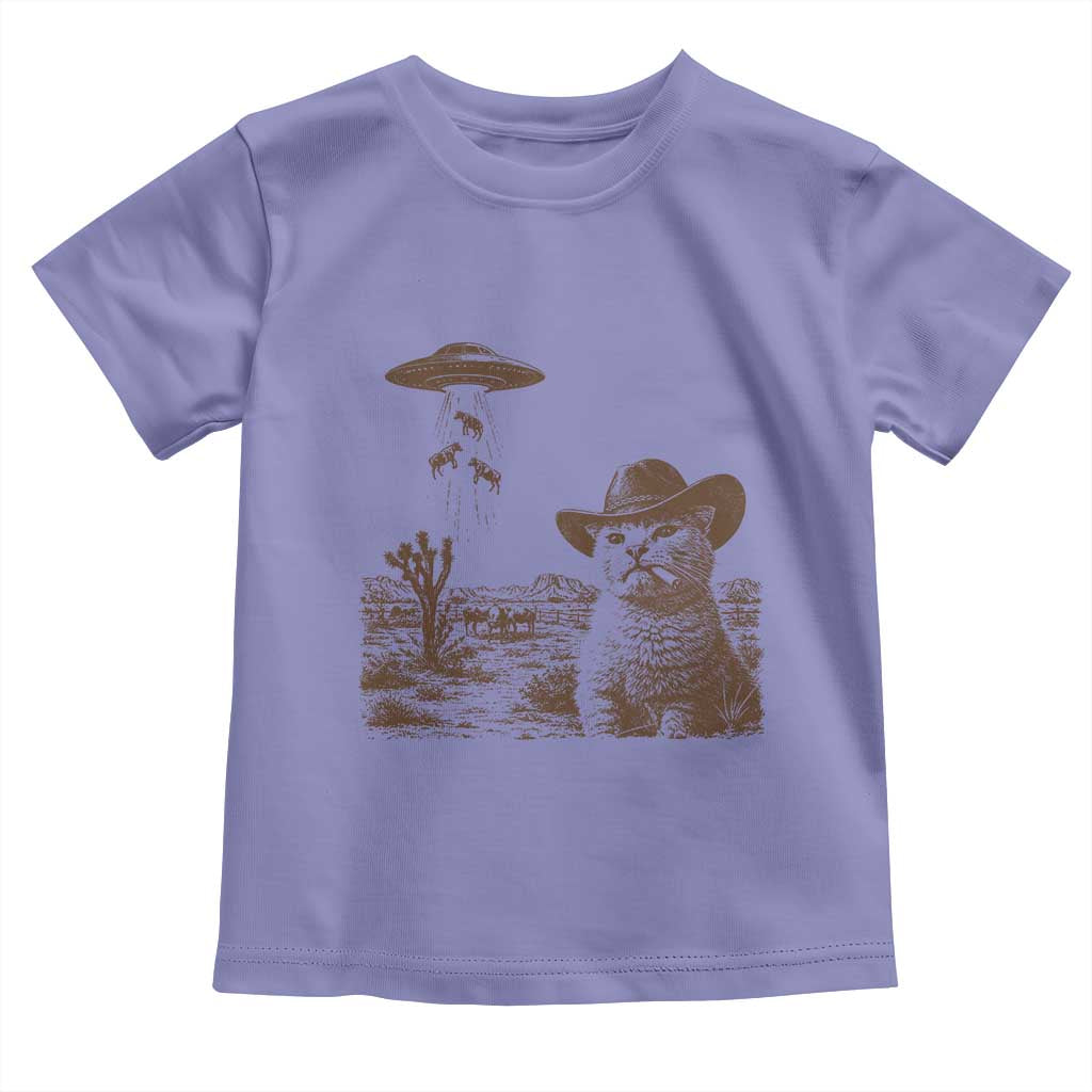 UFO Cowboy Cat Toddler T Shirt Vintage Graphic Retro Western Rodeo