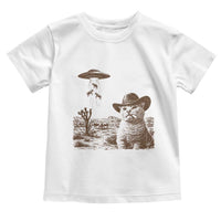 UFO Cowboy Cat Toddler T Shirt Vintage Graphic Retro Western Rodeo
