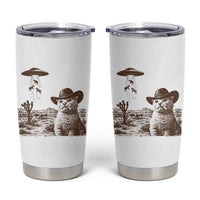 UFO Cowboy Cat Tumbler Cup Vintage Graphic Retro Western Rodeo