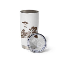 UFO Cowboy Cat Tumbler Cup Vintage Graphic Retro Western Rodeo
