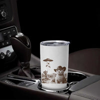 UFO Cowboy Cat Tumbler Cup Vintage Graphic Retro Western Rodeo