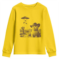 UFO Cowboy Cat Youth Sweatshirt Vintage Graphic Retro Western Rodeo