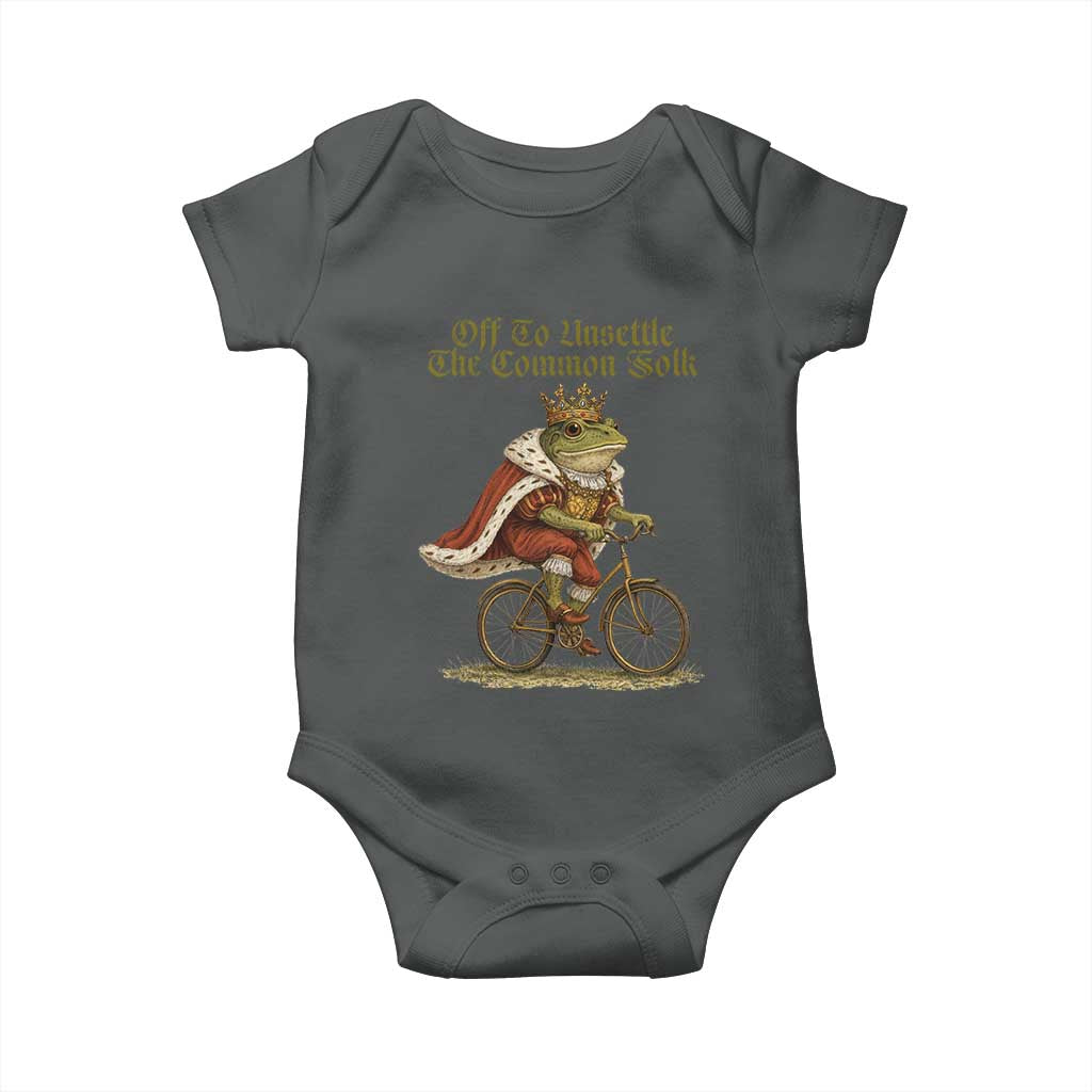 Chaotic Frog Meme Baby Onesie Off To Unsettle The Common Folk Vintage Unhinged Humor