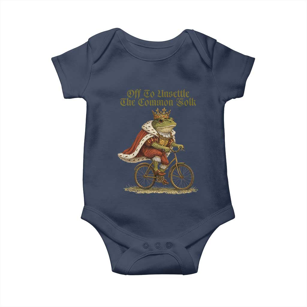 Chaotic Frog Meme Baby Onesie Off To Unsettle The Common Folk Vintage Unhinged Humor