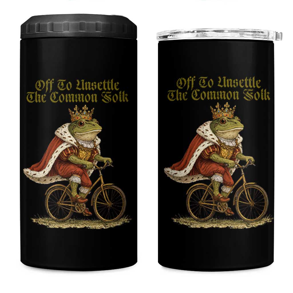 Chaotic Frog Meme 4 in 1 Can Cooler Tumbler Off To Unsettle The Common Folk Vintage Unhinged Humor