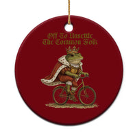 Chaotic Frog Meme Ceramic Ornament Off To Unsettle The Common Folk Vintage Unhinged Humor