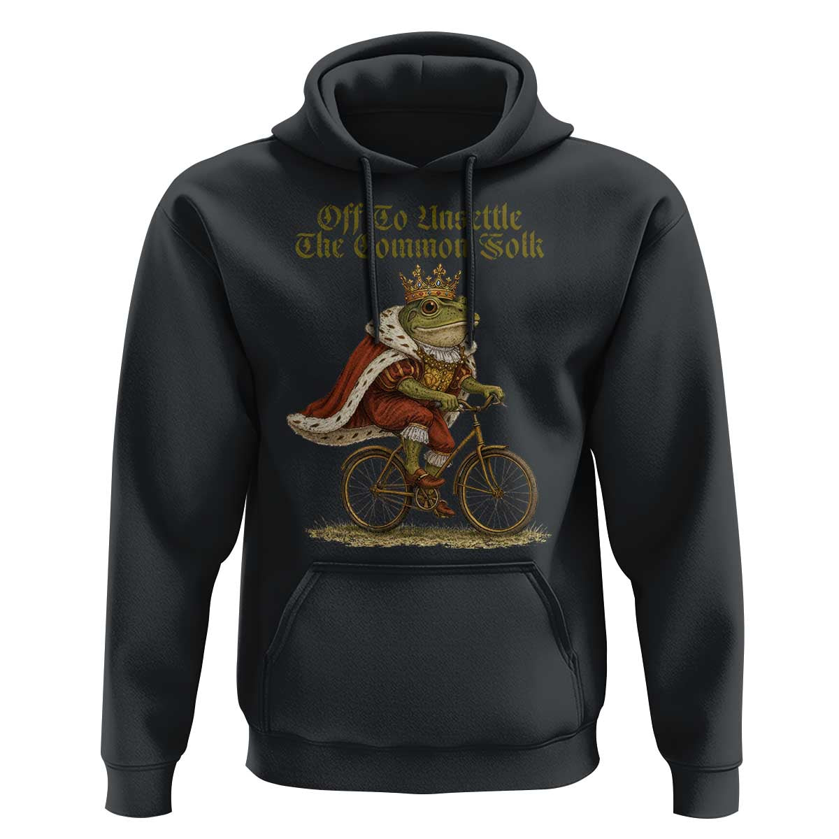 Chaotic Frog Meme Hoodie Off To Unsettle The Common Folk Vintage Unhinged Humor