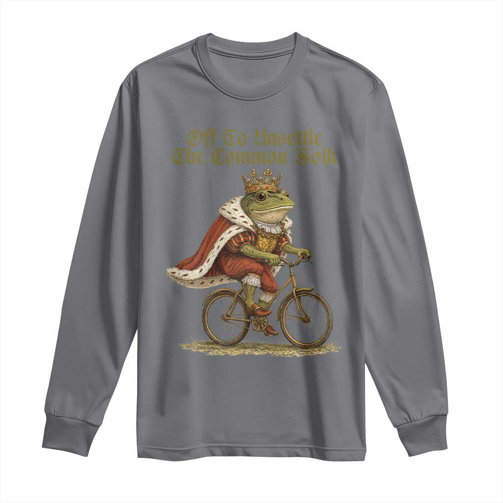Chaotic Frog Meme Long Sleeve Shirt Off To Unsettle The Common Folk Vintage Unhinged Humor